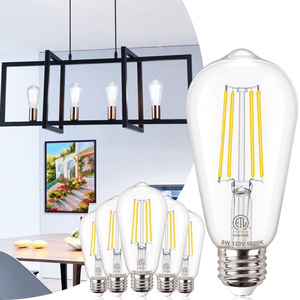 Vintage 3000K Soft White Antique Clear 4W 6W 8W Dimmable ST19 ST58 ST64 A19 A60 G80 G95 E26 Edison Bulbs Led Filament LED Bulb