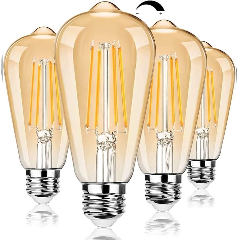 100W Incandescent Equivalent Vintage Light Bulb 2700K Warm White ST64/ST21 LED Filament Dimmable LED Edison Light Bulbs