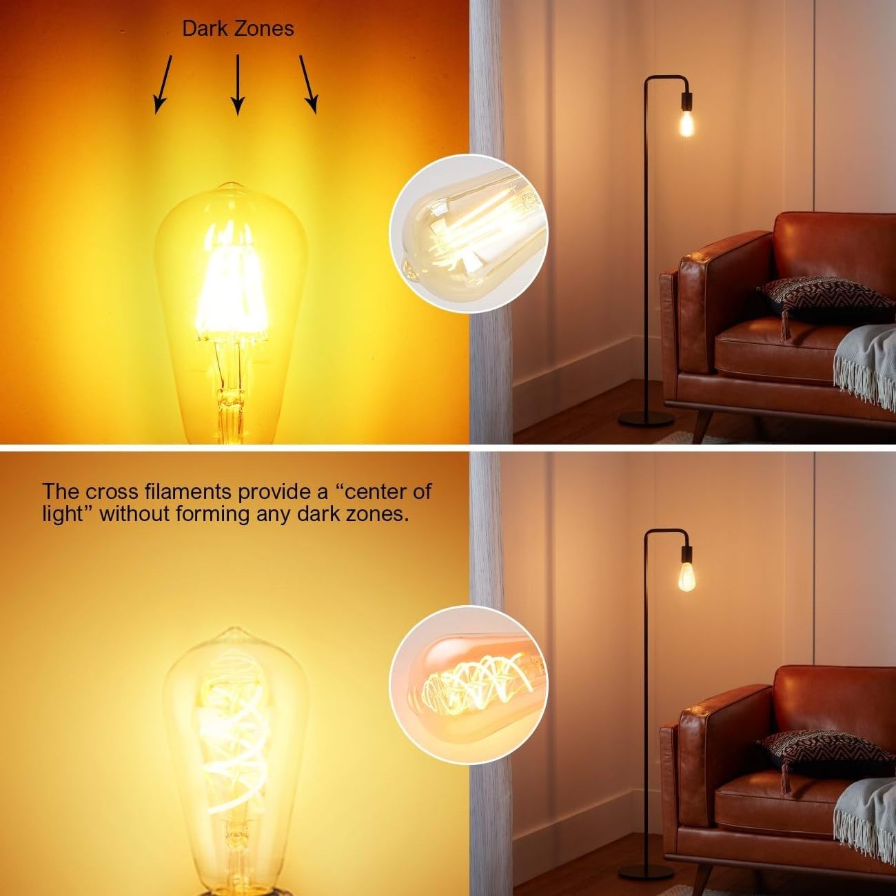 Hot Selling Home Cafe Bar Lighting  240V E27 ST58 LED 4W Warm White Antique Winding Soft Flexible Filament LED Bulb