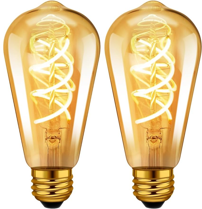 Hot Selling Home Cafe Bar Lighting  240V E27 ST58 LED 4W Warm White Antique Winding Soft Flexible Filament LED Bulb