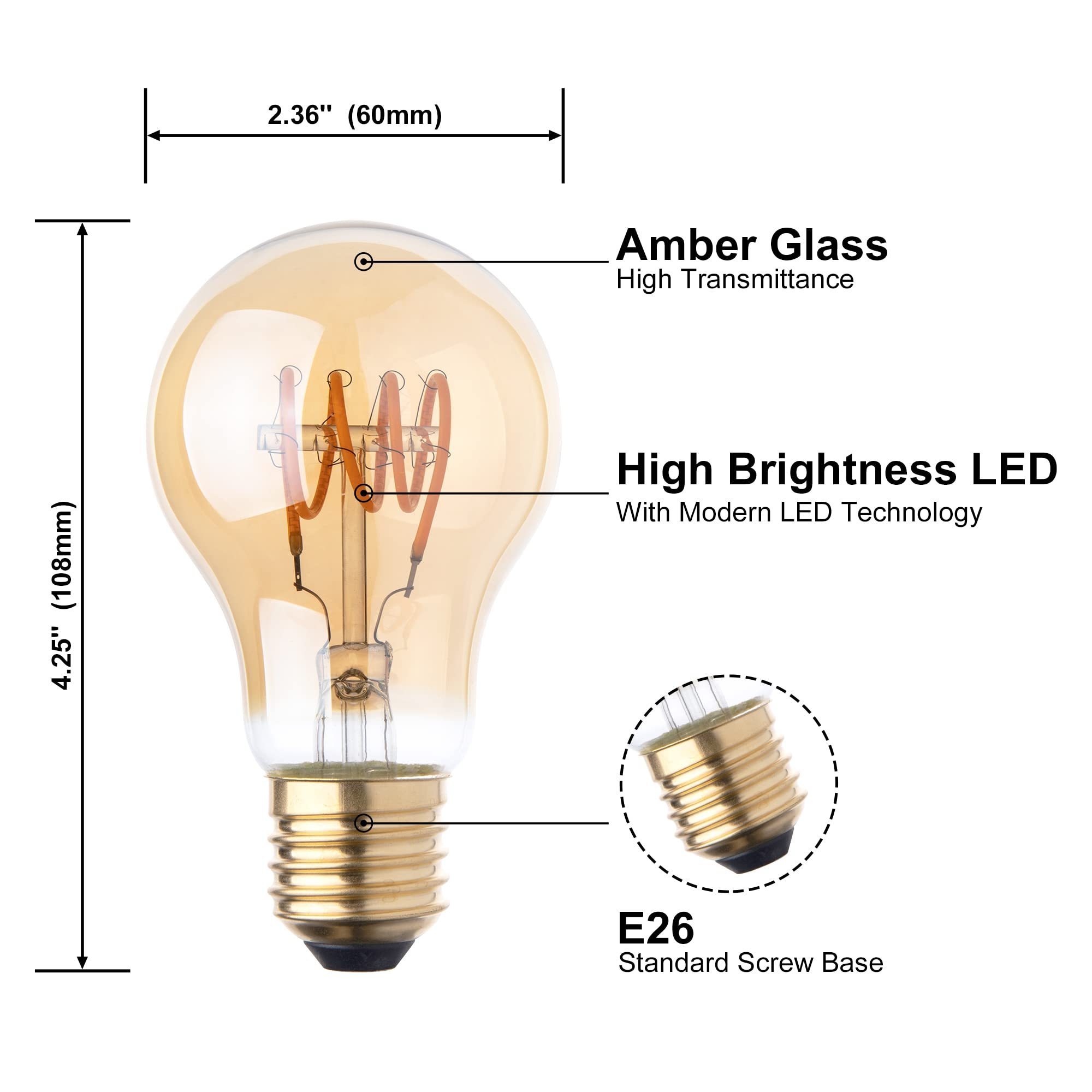 Vintage Edison PSE CE 100V 220V E26 E27 C35 A19 A60 G80 G95 G125 ST64 4W 6W 8W Flexible Dimmable LED Spiral Filament Light Bulbs