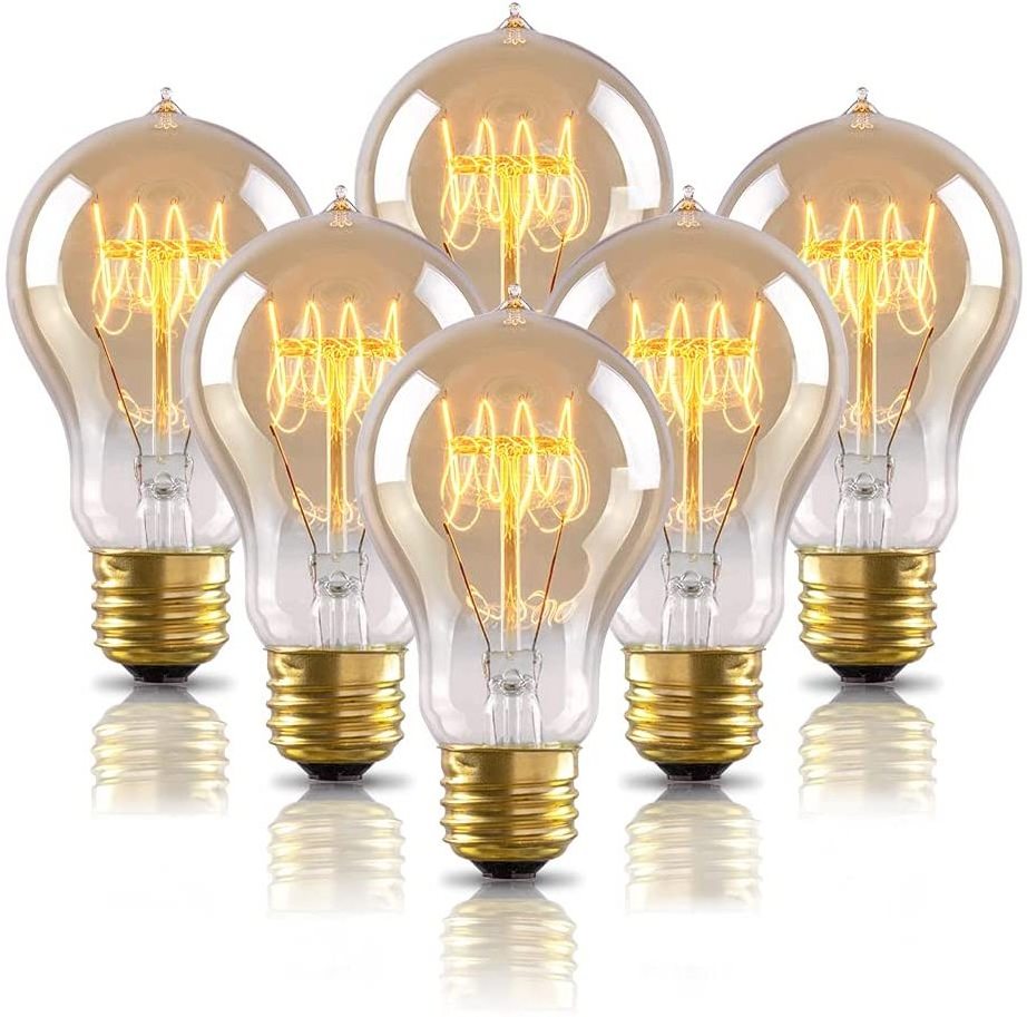 CE ROHS Globe LED Filament Bulb 4W Amber 2200K A60 A19 Soft Filament Bulb Light