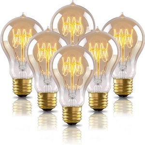 CE ROHS Globe LED Filament Bulb 4W Amber 2200K A60 A19 Soft Filament Bulb Light