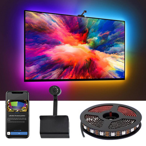 WiFi LED TV Backlight with Camera for 55-65 Inch TV and PC RGBIC App Control Compatible with Alexa and Google Assistant for TV