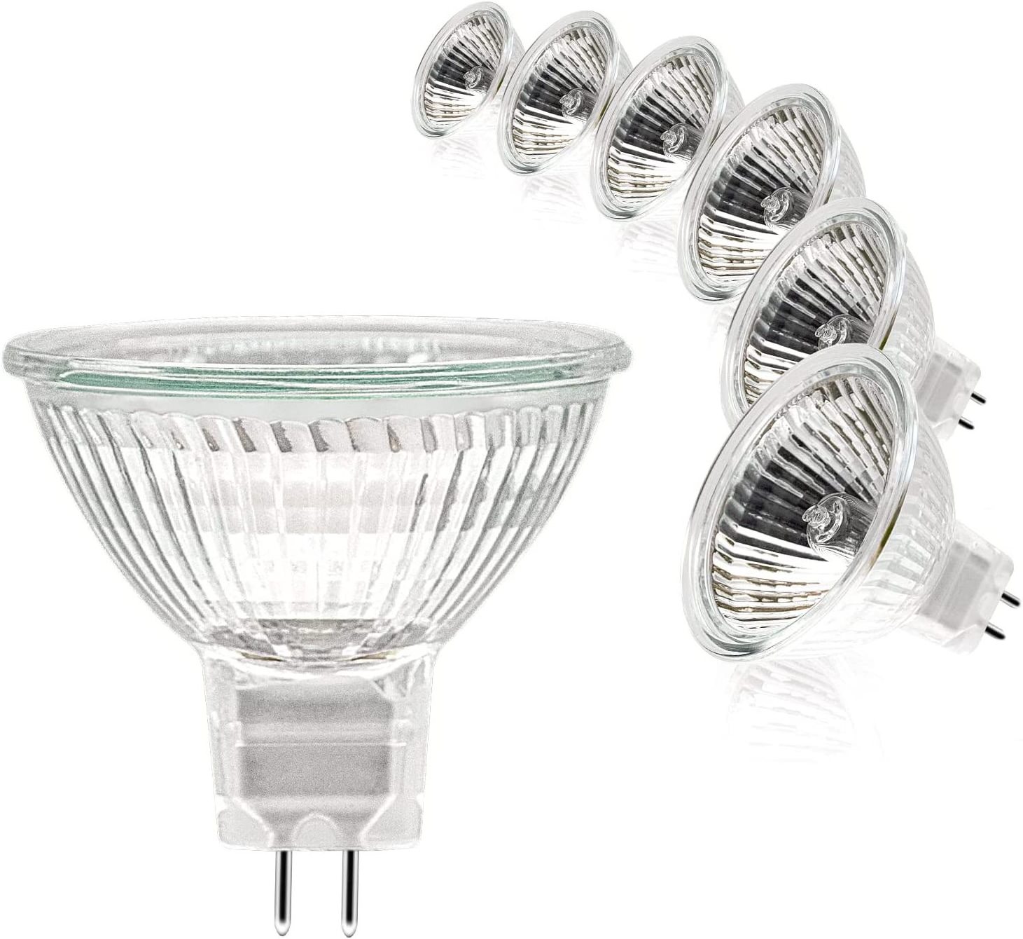 NEW LIGHTS 20W 35W 50 Watts GU5.3 Base 2 Pin 38 Beam Angle 100 CRI Dimmable Mini Reflector Flood MR16 Halogen Light Bulb