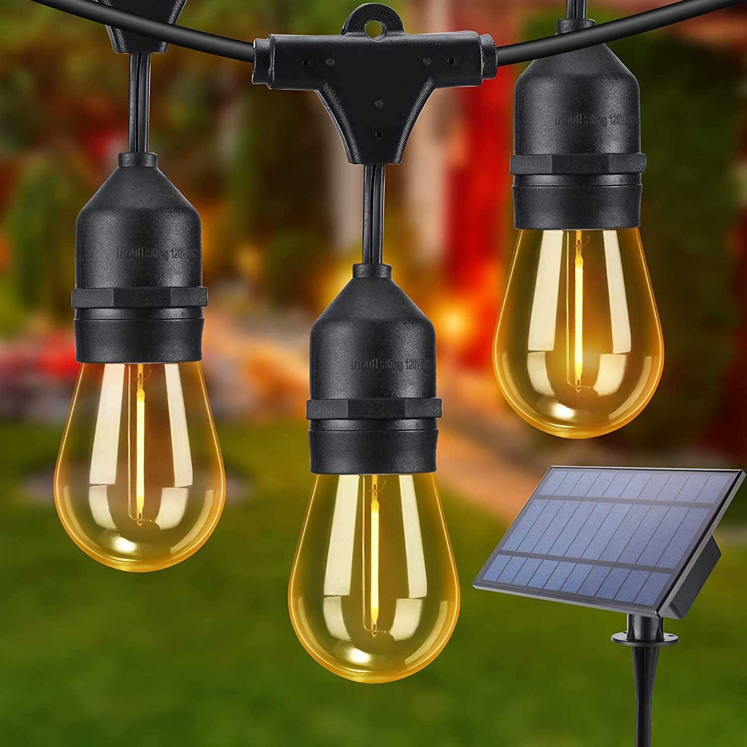 Patio Cafe Balcony Hanging Sockets IP65 Shatterproof Edison Vintage S14 Led Bulb Light Solar String Lights Outdoor String Lights