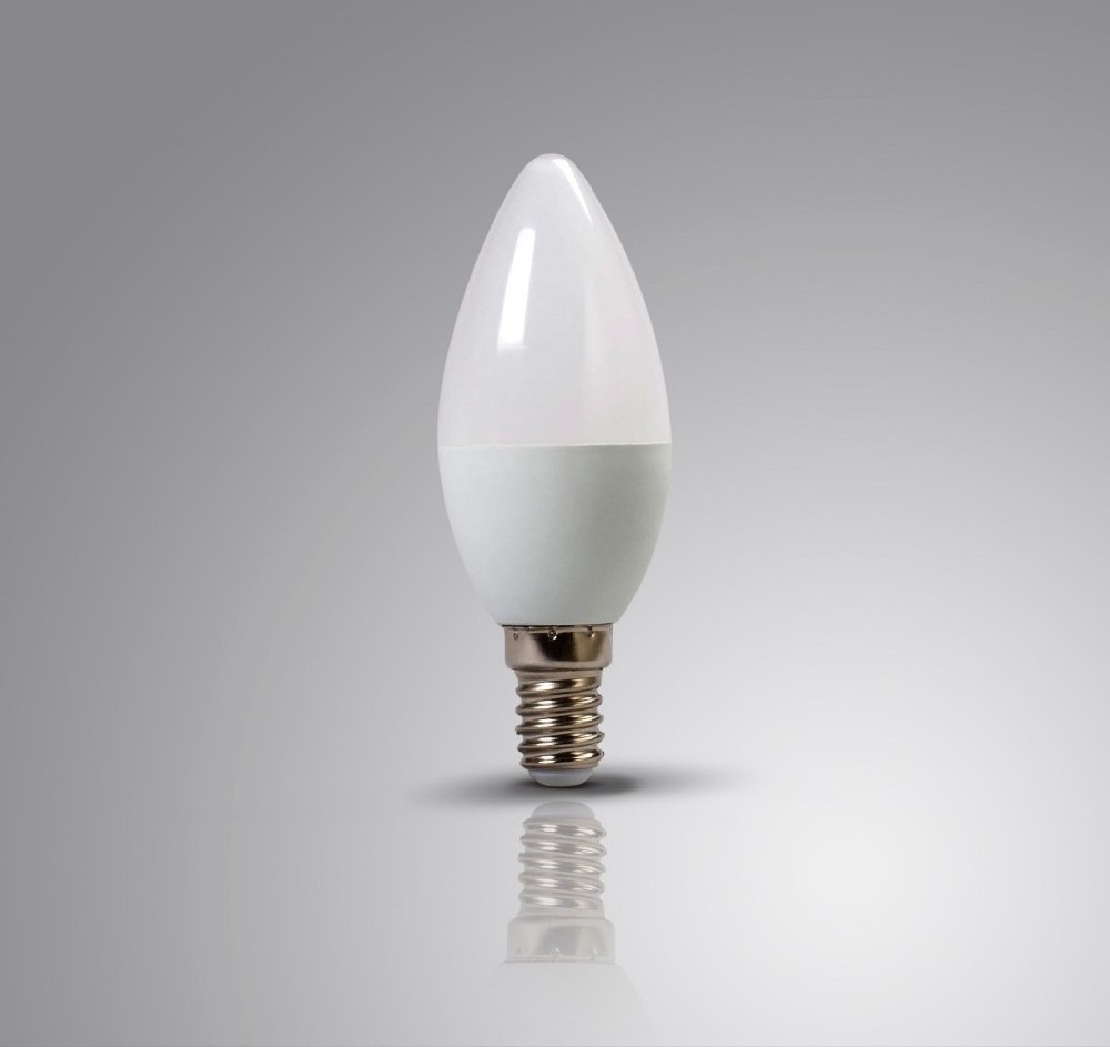 High lumen SMD c37 c37t 2w 3w 4w 5w 6w E14 E27 candle light 3000k 6500k plastic cover alu led bulb lamp