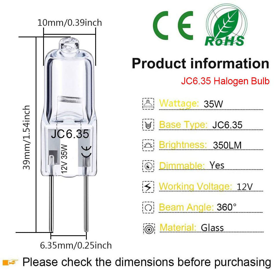 Customization High Temperature Explosion Proof Halogen Lamp Bi-Pin 12 Volt 20w 35w 50w 120lm Halogen Bulbs