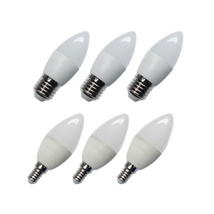 High lumen SMD c37 c37t 2w 3w 4w 5w 6w E14 E27 candle light 3000k 6500k plastic cover alu led bulb lamp