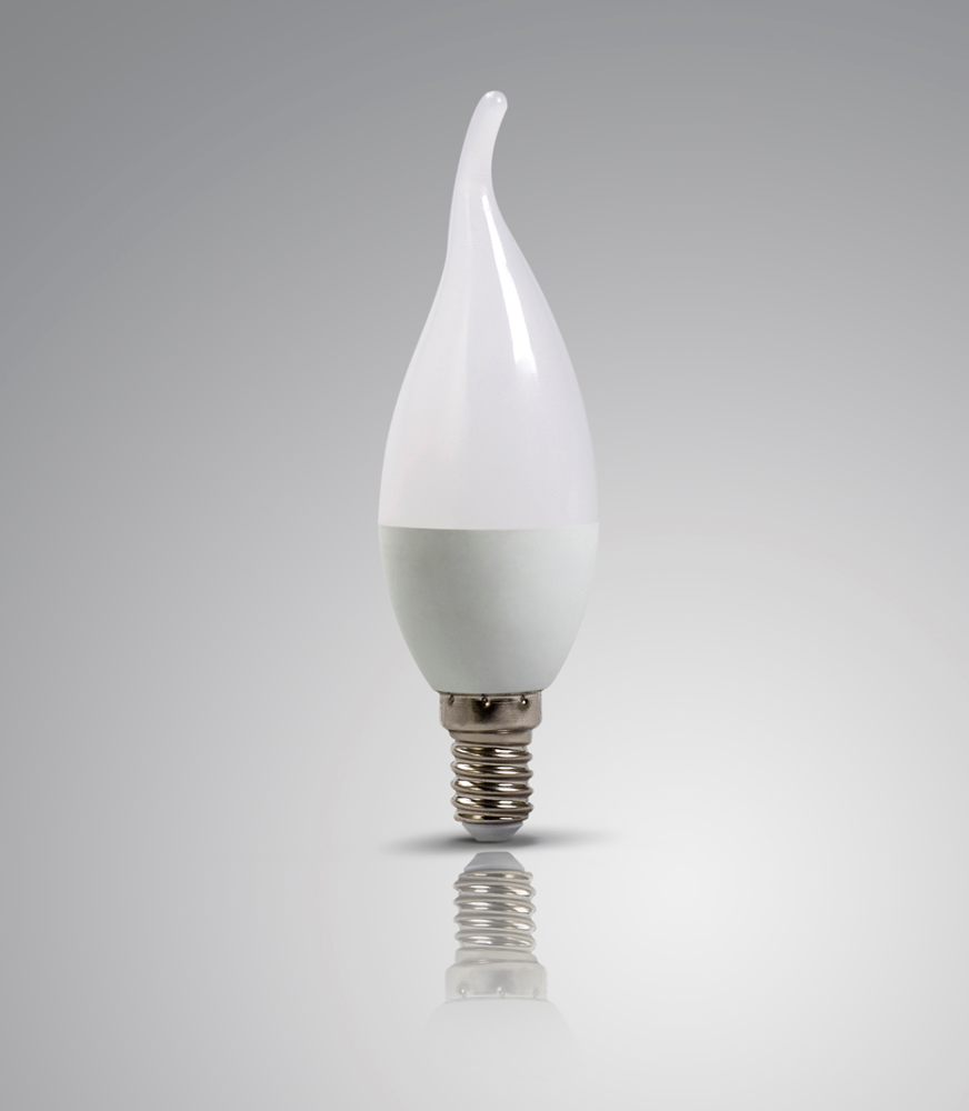 High lumen SMD c37 c37t 2w 3w 4w 5w 6w E14 E27 candle light 3000k 6500k plastic cover alu led bulb lamp