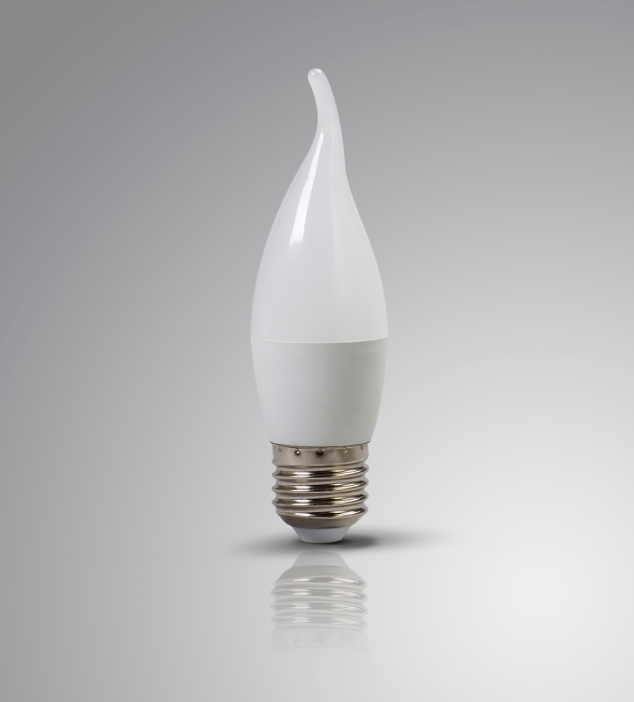 High lumen SMD c37 c37t 2w 3w 4w 5w 6w E14 E27 candle light 3000k 6500k plastic cover alu led bulb lamp