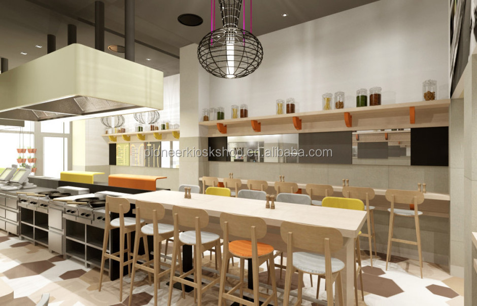 Modern Commercial Fast Food Restaurant Furniture Wooden Bar Counter Design Cafe Shop Furniture Set