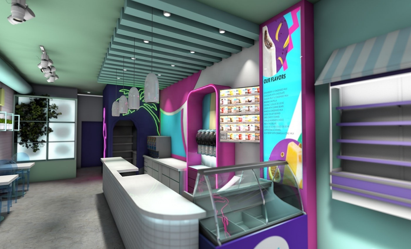 Ice Cream Shop Interior Design Juice Shop Fixture Yogurt Shop Furniture