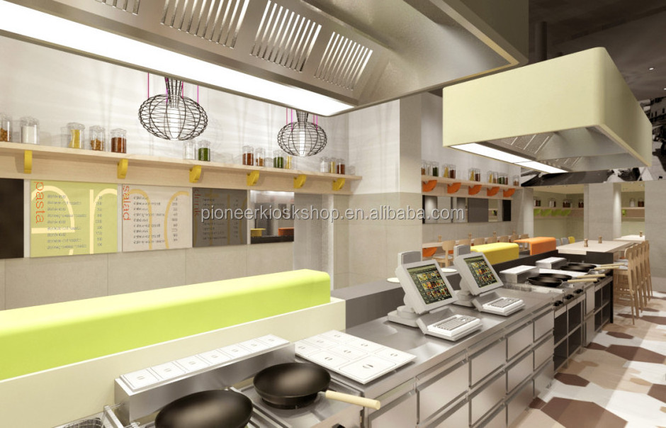 Modern Commercial Fast Food Restaurant Furniture Wooden Bar Counter Design Cafe Shop Furniture Set