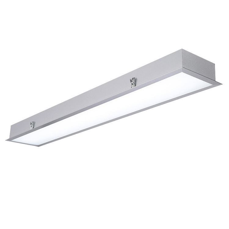 Aluminum Profile Ceiling Gypsum Recessed Led Linear Light Office Supermarket School Explosion Proof Led Embedded Tube Light