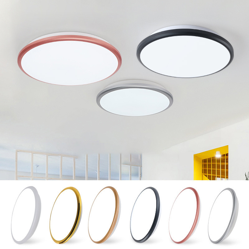 Surface Mounted Modern Indoor Home Bathroom Kitchen LED Lamp Waterproof Mosquito Dustproof Circular Dimmable Lamp Ceiling Lights