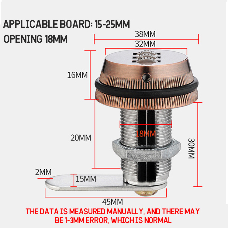 Mailbox cam 3 digit digital combination password cabinet lock for safe deposit box pin smart locks furniture hardware