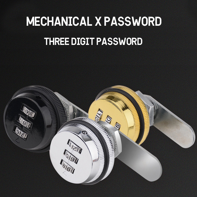 Mailbox cam 3 digit digital combination password cabinet lock for safe deposit box pin code lockers lock drawers