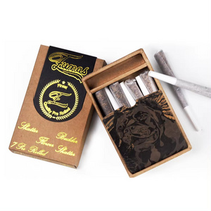 Custom Logo Black Cigarette Pre-Roll Box Packaging Drawer Tube Boxes Child Resistant pre roll Packaging With Matches