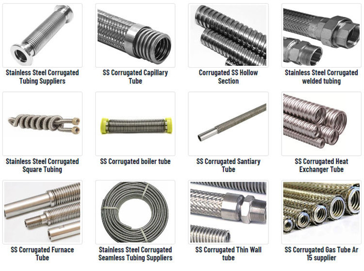 Flexible Corrugated Stainless Steel Tubing for HVAC Systems - 3/8 Inch Diameter Metal Hose Pipe