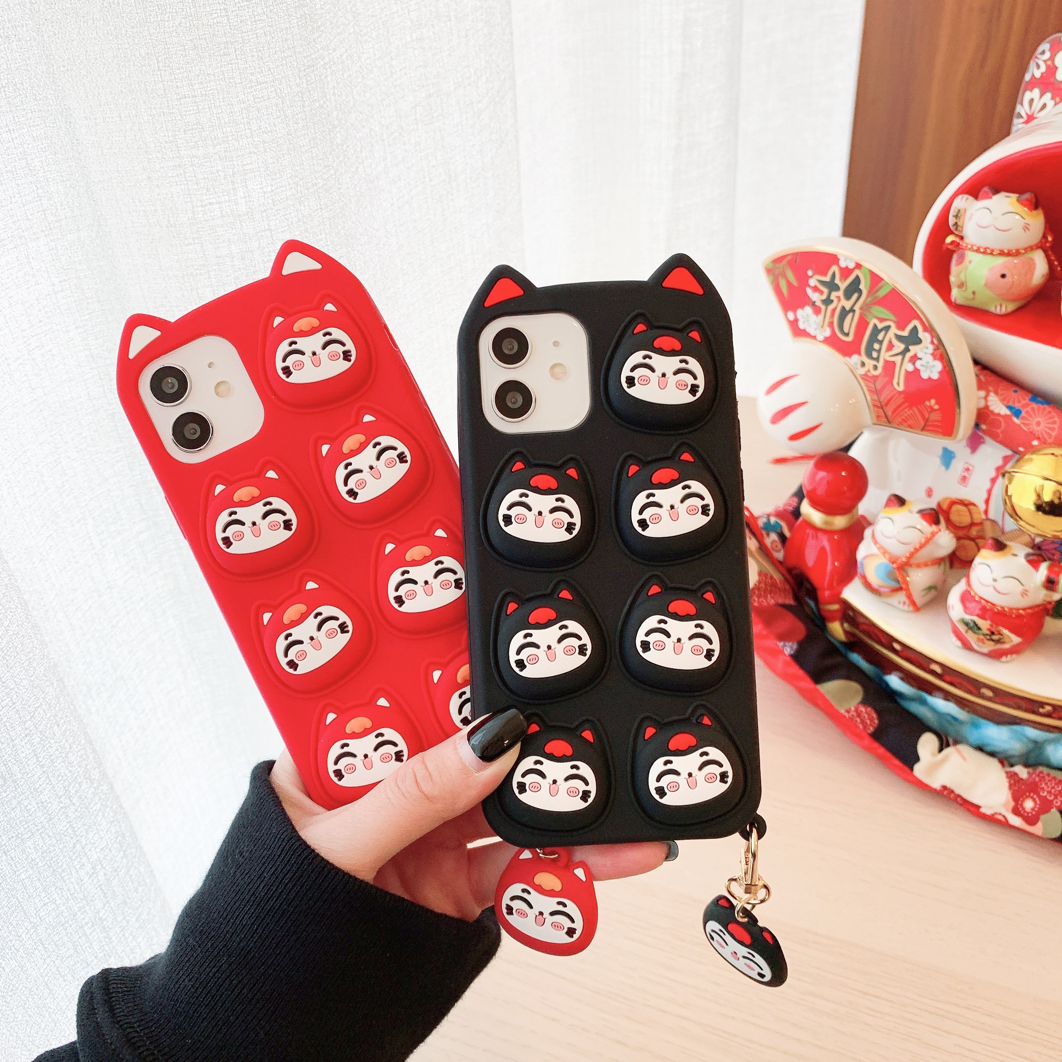 Cartoon Cat Fidget Toys Phone Case for Iphone 13/12/11/ Pro/pro max mobile phone accessories