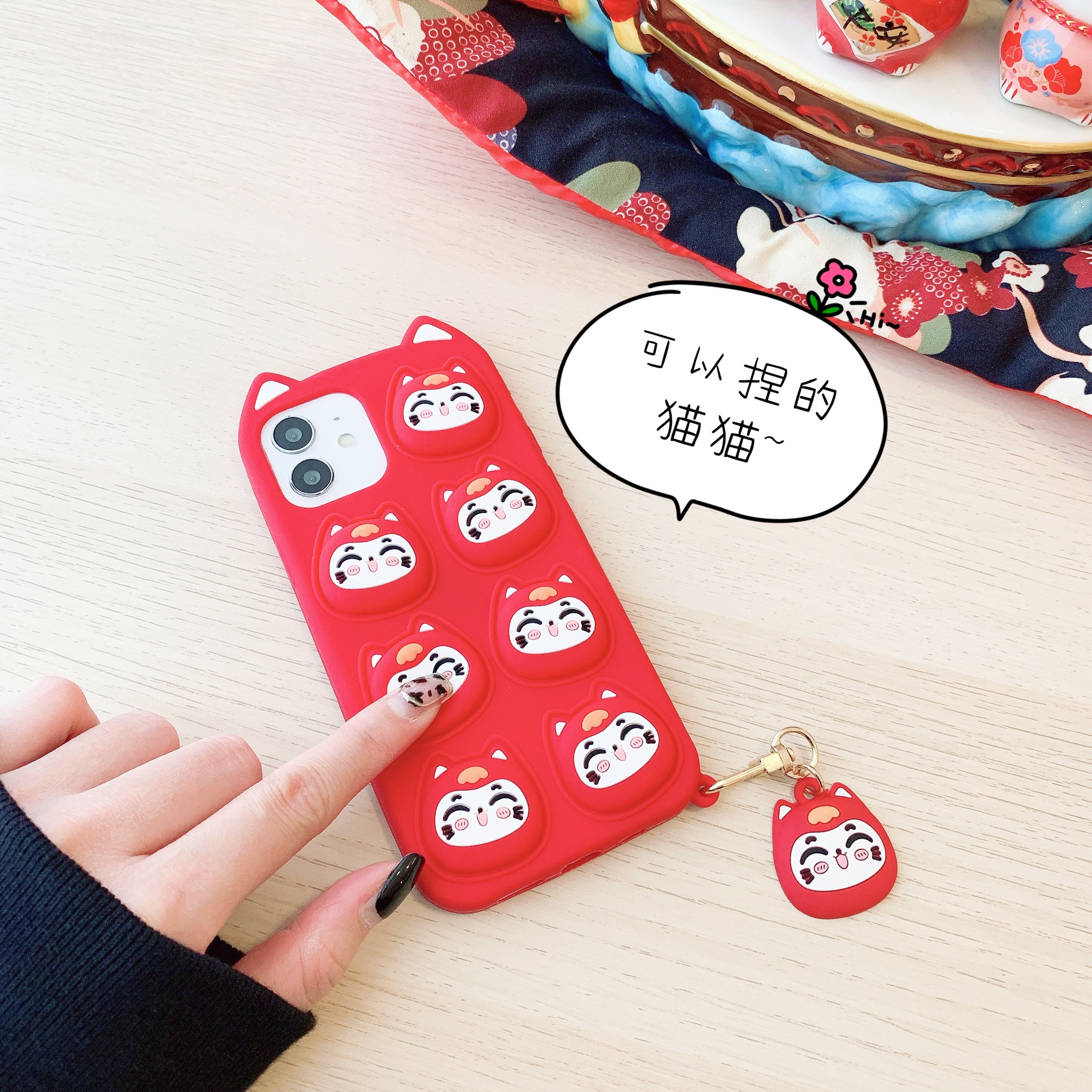 Cartoon Cat Fidget Toys Phone Case for Iphone 13/12/11/ Pro/pro max mobile phone accessories