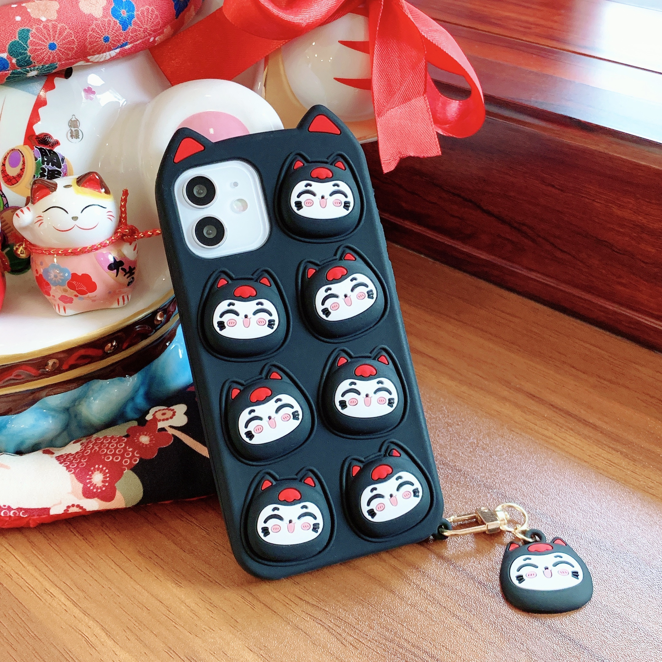 Cartoon Cat Fidget Toys Phone Case for Iphone 13/12/11/ Pro/pro max mobile phone accessories