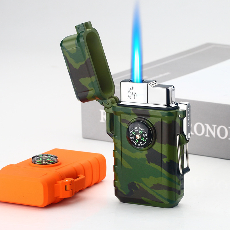 New Waterproof And Windproof Outdoor Lighters Multi-Function Compass Creative Direct-flow Inflatable Lighters