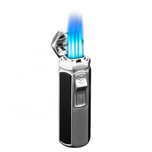 Metal Spray Gun Tobacco Lighter Windproof Blue Flame Inflatable Cigar Cigarette Lighter Jet Gas Butane Torch Lighter