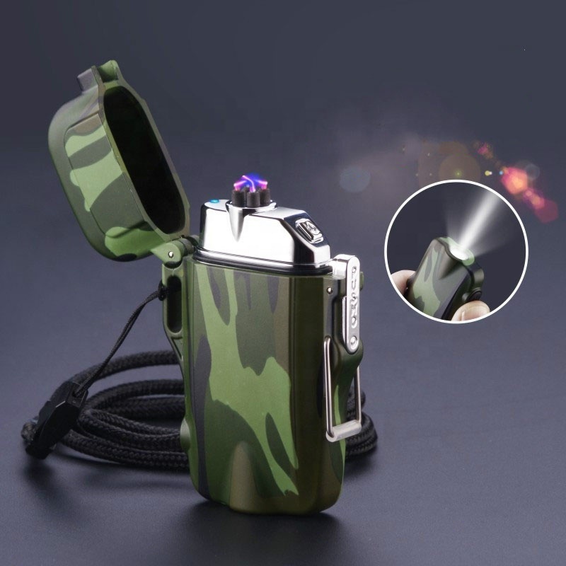 Waterproof USB Lighter Electric Dual Arc Cigar Lighter Rechargeable Outdoor Camping custom lighter