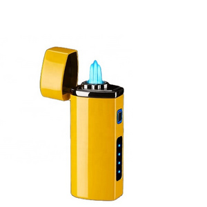 Metal windproof jet flame cigarette lighters with cigar cutter refillable butane gas torch lighter for cigar