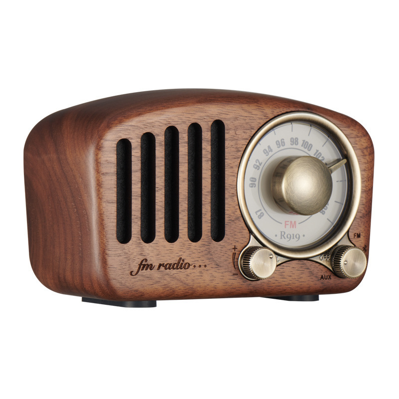 Classical retro radio receiver portable Mini Wood FM  MP3 Radio stereo Speaker USB Rechargeable radio