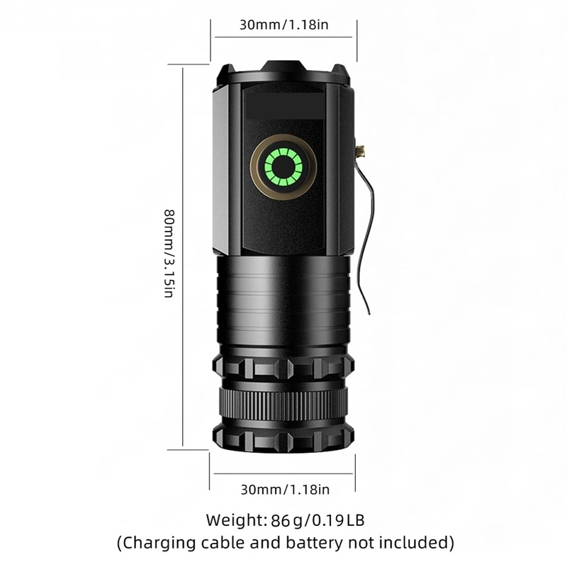 3 LED Flashlight 16340 Rechargeable USB C Light IP68 Waterproof with Magnet for Hiking Camping