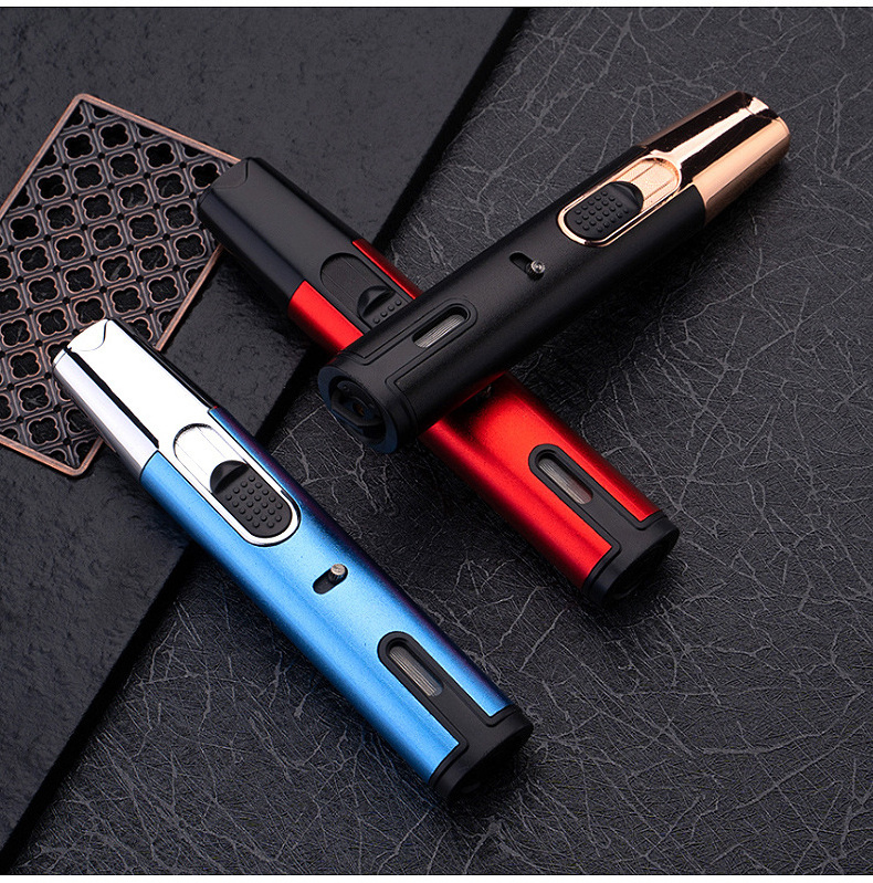 Kitchen BBQ Metal Windproof Cigar Big Jet Flames Fire Turbo Torch Fire Grinding Wheel Lighter Gas Lighters Men's Gift