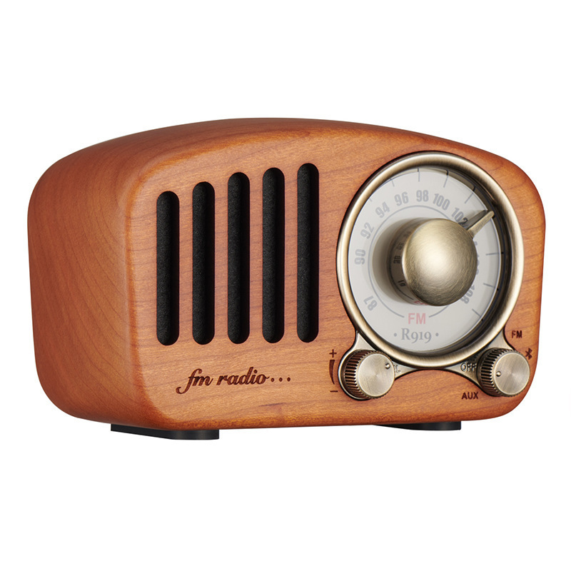 Classical retro radio receiver portable Mini Wood FM  MP3 Radio stereo Speaker USB Rechargeable radio