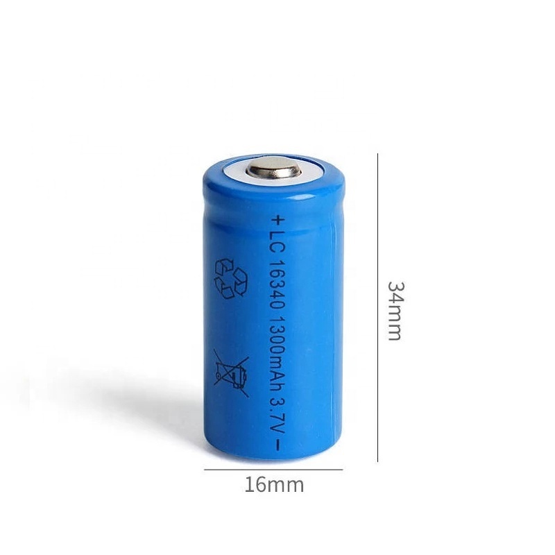 16340 battery 1300mAh 3.7V Li-ion Rechargeable CR123A Batteries For LED Flashlight Laser pen