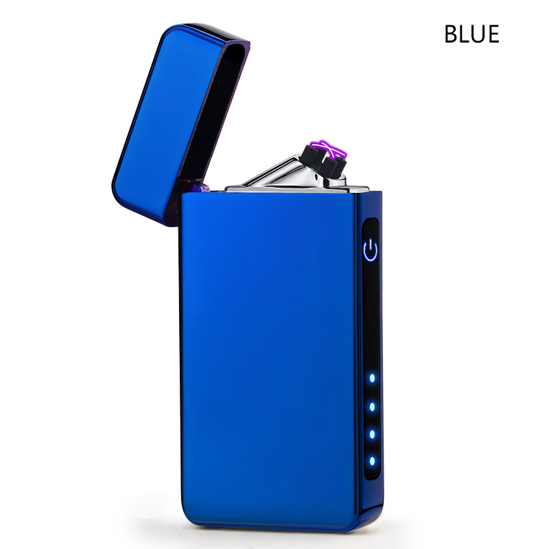 USB Rechargeable windproof lighter Touch Dual Arc Electric Lighter with Customize Logo Printing