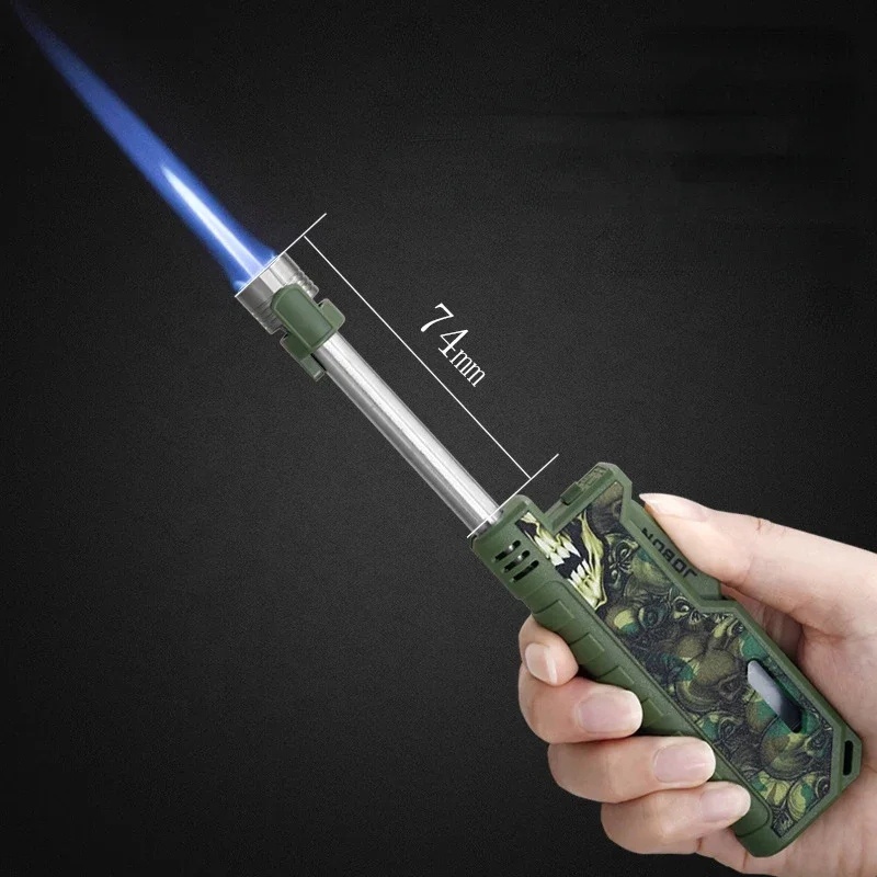 Camping Retractable Lever Ignition Gun Turbo Fire Jet Lighter Windproof Kitchen Barbecue Cigar Butane Gas Lighter