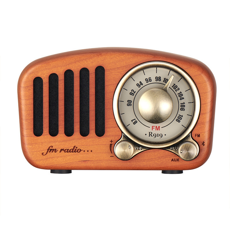 Classical retro radio receiver portable Mini Wood FM  MP3 Radio stereo Speaker USB Rechargeable radio