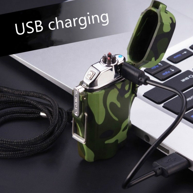 Waterproof USB Lighter Electric Dual Arc Cigar Lighter Rechargeable Outdoor Camping custom lighter