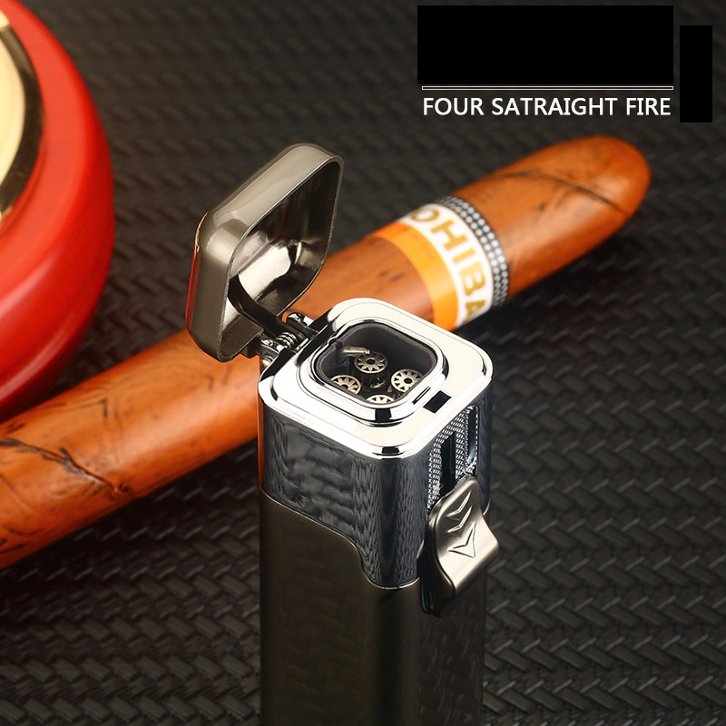 Custom design blue flame torch lighter metal insulation windproof cigarette lighter BBQ