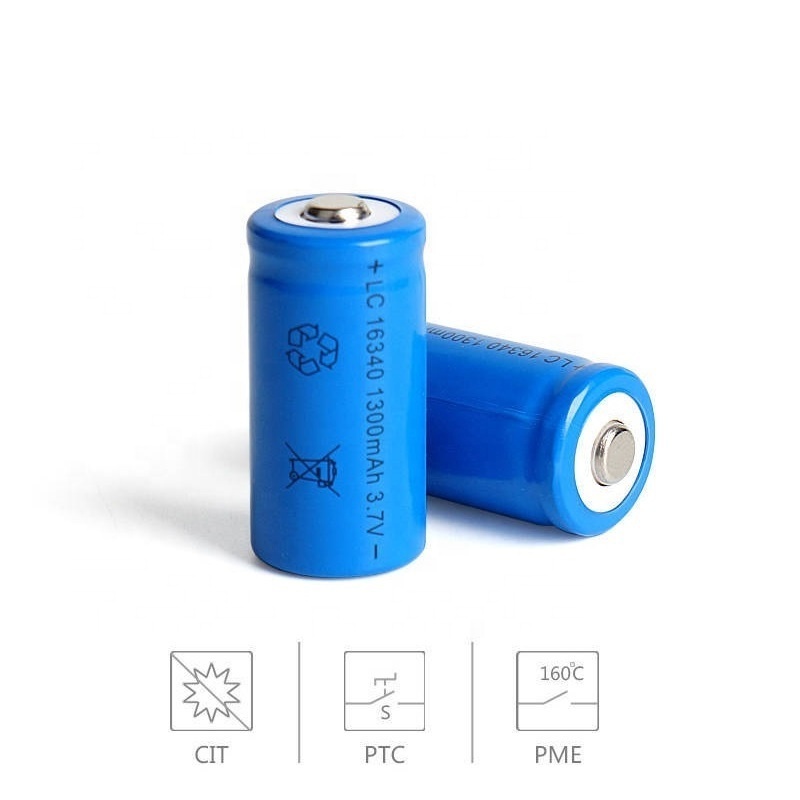 16340 battery 1300mAh 3.7V Li-ion Rechargeable CR123A Batteries For LED Flashlight Laser pen