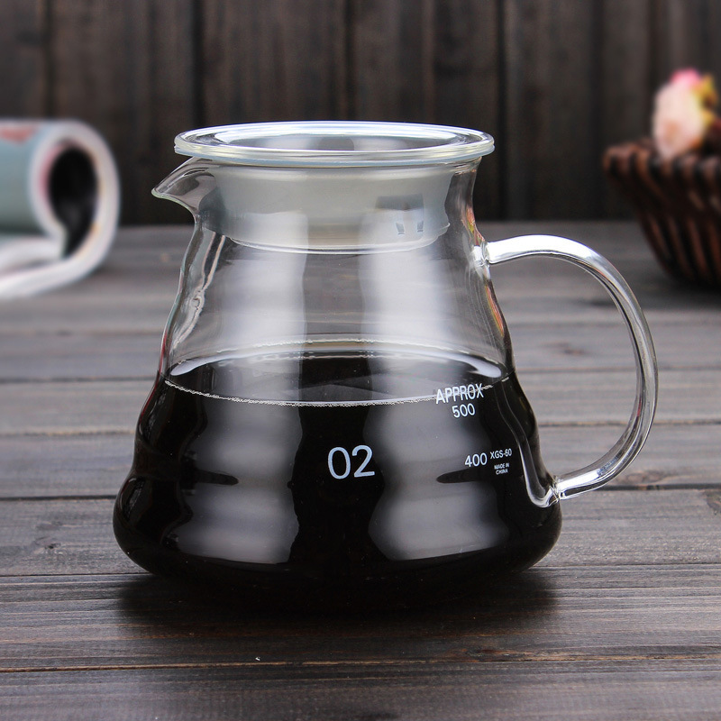 360ml 600ml 800ml Drip Iimited Hot Coffee Dripper Style Server Kettle  Glass Coffee Pot/Teapot Set With Filter