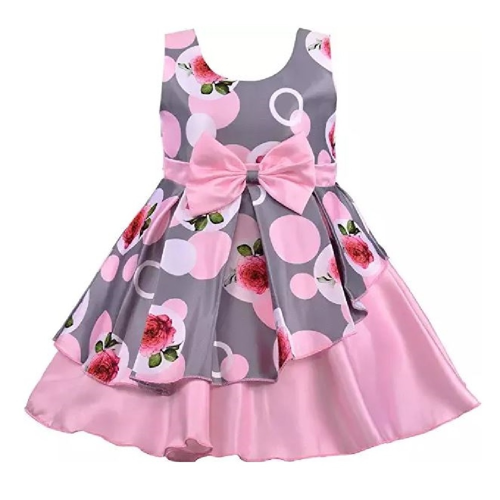 Casual Floral Pattern Breathable Sleeveless Formal Wholesale Latest Kids Frock Design Knitwear Party Princess Dress For Girls