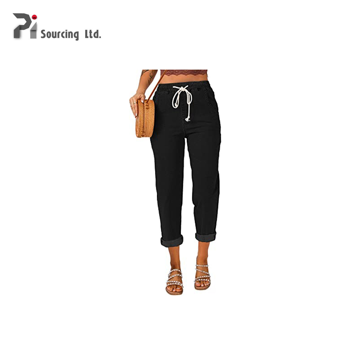 Wholesale Custom Women Elastic Stretch Jeans High Waist Solid Color Trousers Women Pencil Pants Skinny Jeans Denim Pants Vintage