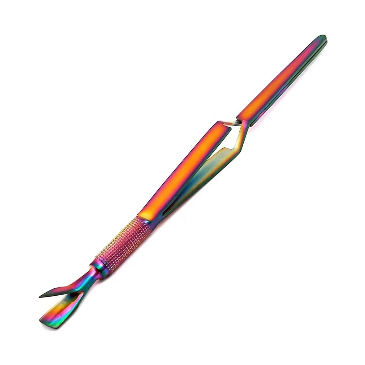 Best Supplier Pissco For Acrylic Nail Pincher Tool Multi Function Cuticle Pusher Tweezer Magic Wand Purple Custom Logo