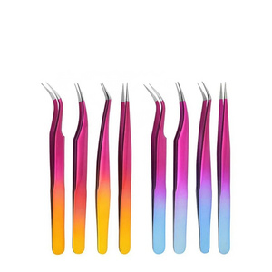 High Quality Eyelash Tweezers Lashes Forceps Eyebrow Clamps False Eyelashes Tweezers Eyelashes Picking Tool Made in Pakistan