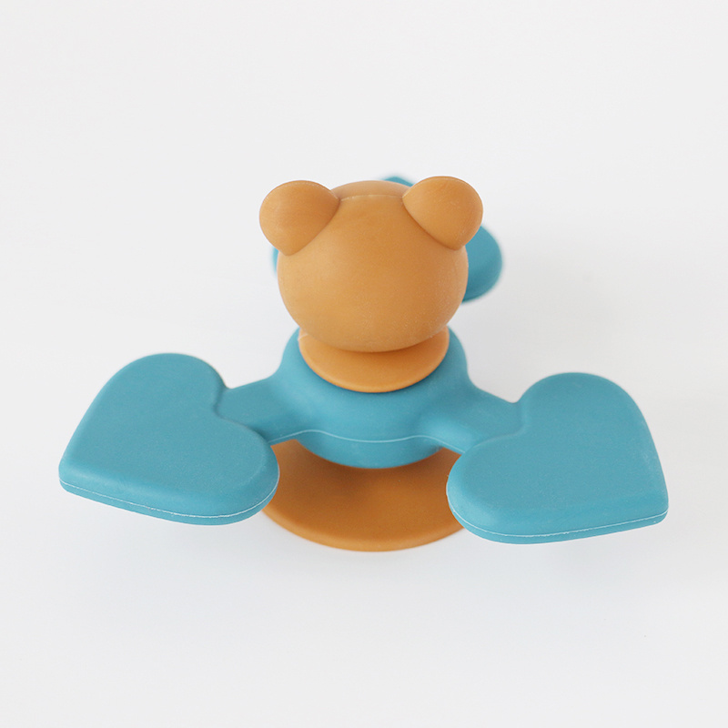 Paisen factory wholesale new  kids rotatingl toy silicon bpa free food grade silicone spiral spinning top suction bath toys