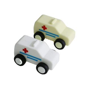 BPA free Custom Education Silicone Baby ambulance car toys  Wholesale Silicone vehicle  Car Toy for kid play