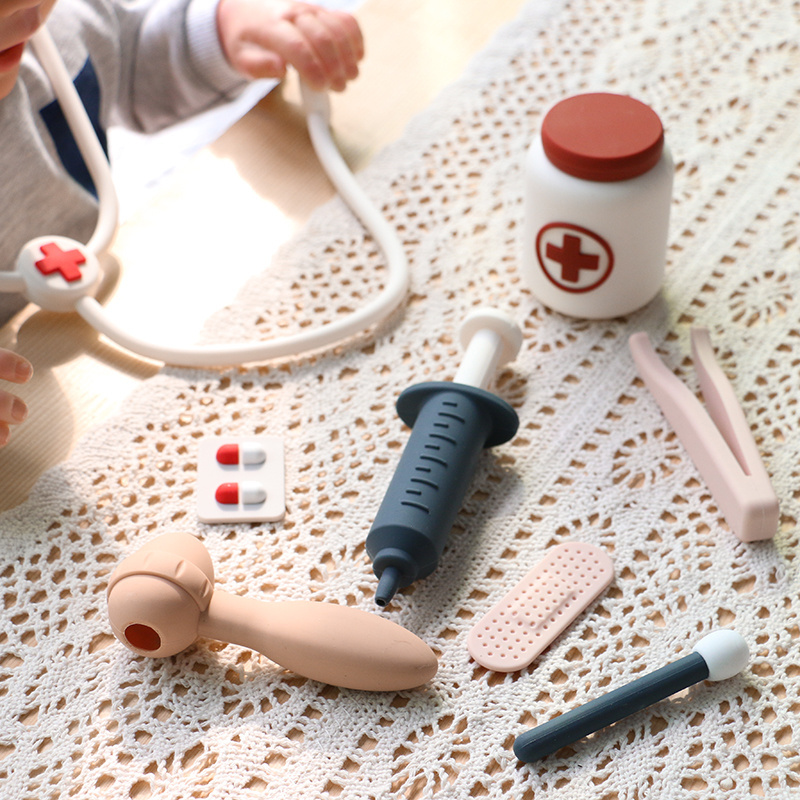 PAISEN Silicone Toys spielzeug Pretend Play Doctor Set Nurse Injection Medical Kit Role Play Classic Simulation Doctor Toy